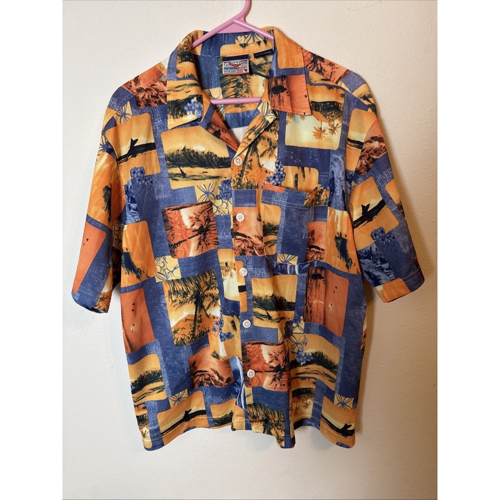 Vector Performance Series Mens Short Sleeve Size Medium Island Shirt colorful